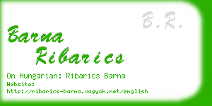 barna ribarics business card